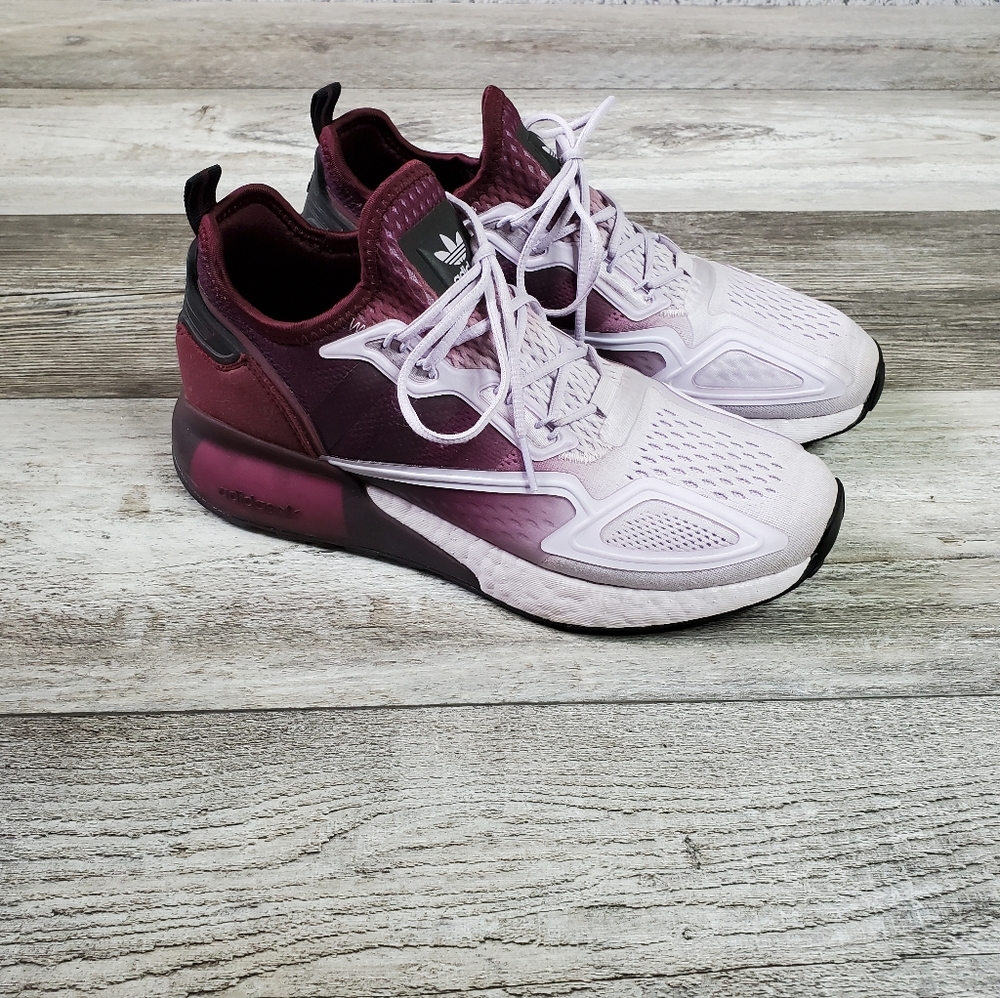 Adidas ZX 2K Boost Womens Size 8.5 Purple Maroon Shoes Sneakers